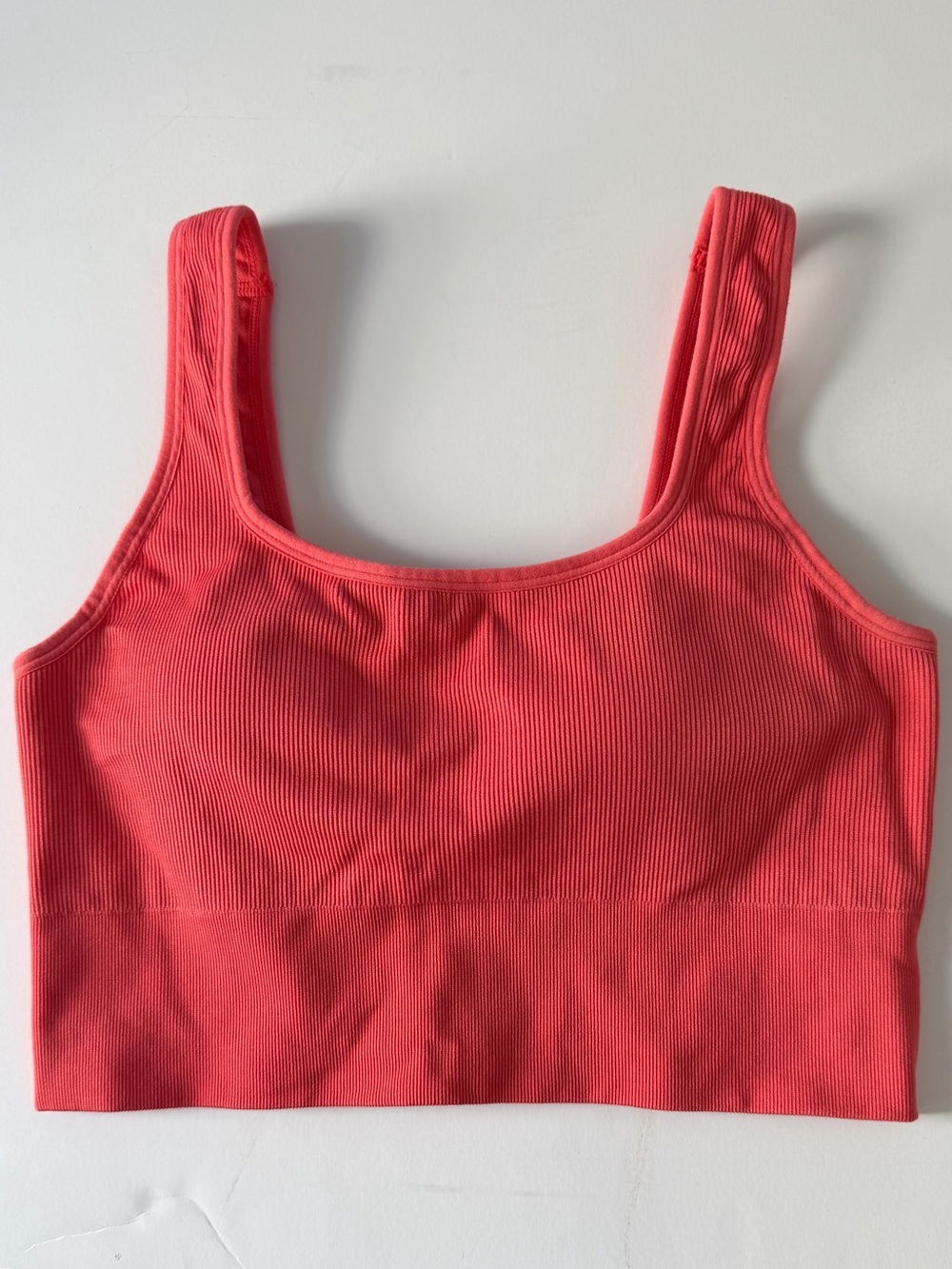 J. Crew Active Coral Ribbed Sports Yoga Top Medium